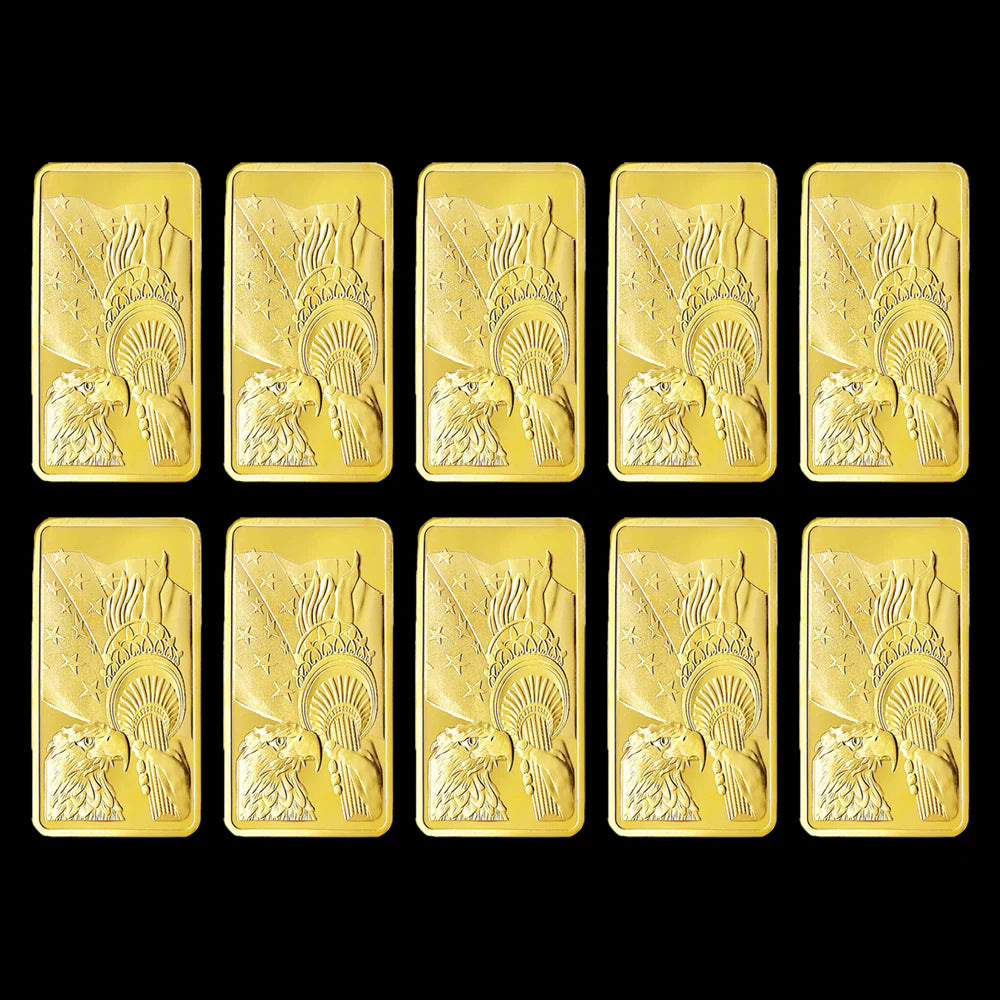 USA Eagle statue of Liberty 1 Ounce Gold Bar