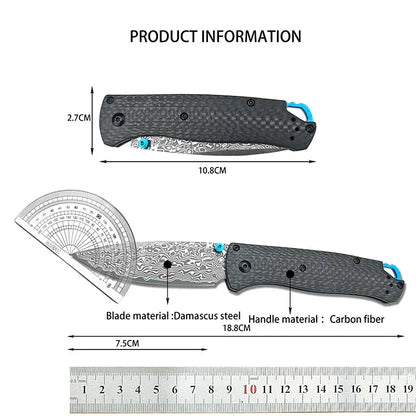 小浪BM535c Vg10 Damascus Blade Carobon Fiber Handle Pocket Knife