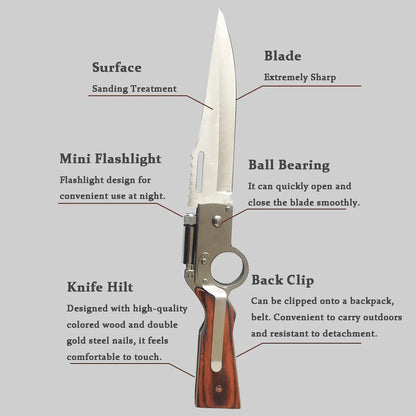 Multifunctional Outdoor Folding Knife with LED Light