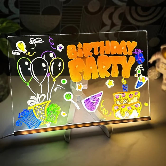 ✨✨ Creative Rewritable Acrylic LED Message Board, a Glow Memo Letter Board Note 🤩🤩🤩