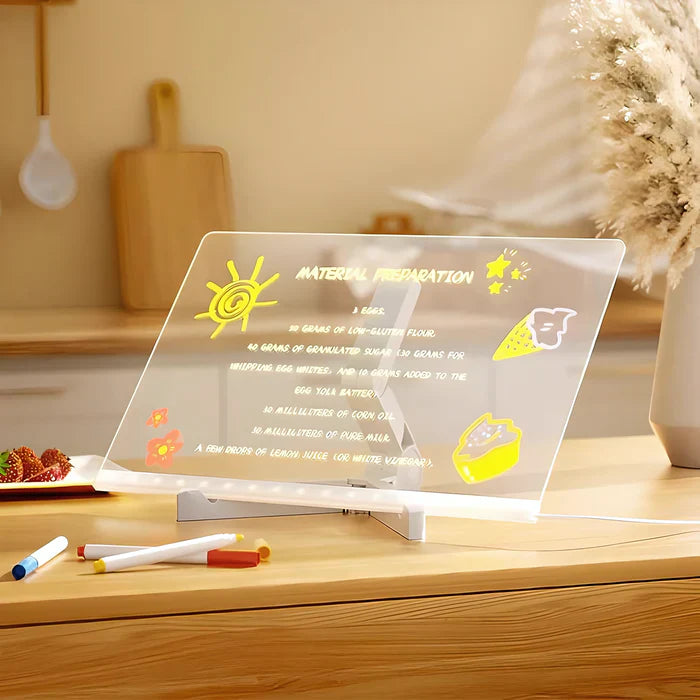 ✨✨ Creative Rewritable Acrylic LED Message Board, a Glow Memo Letter Board Note 🤩🤩🤩