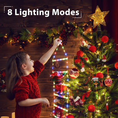 Christmas Santa Climbing Stairs Light, 8 Flashing Modes