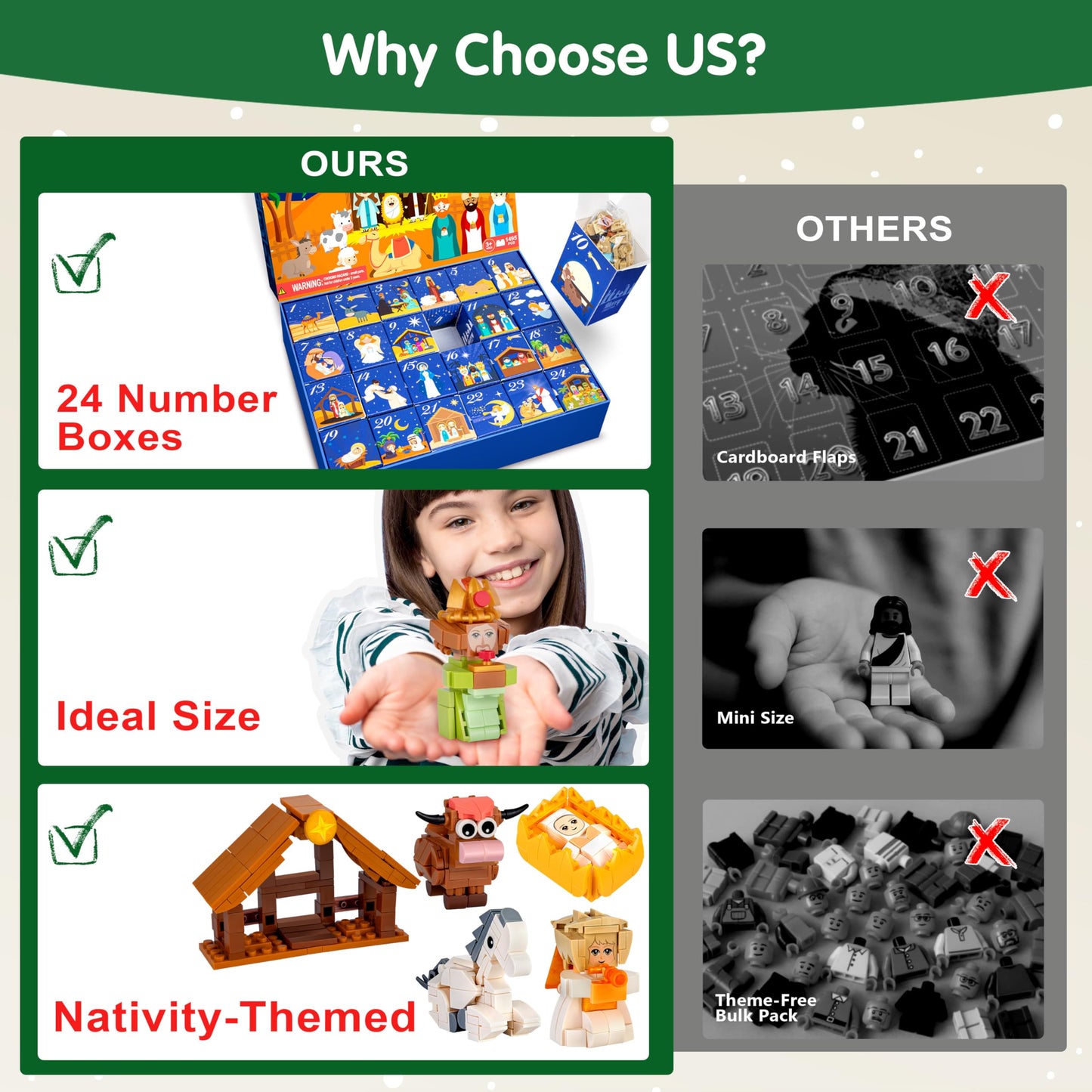 2025 Kids, 24 Days of Nativity Advent Calendar Building Blocks