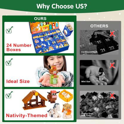 2025 Kids, 24 Days of Nativity Advent Calendar Building Blocks