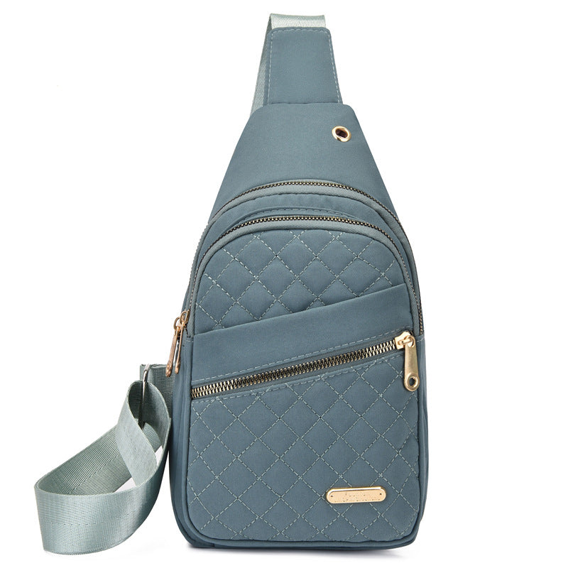 Solid Color Quilted Casual Chest Bag