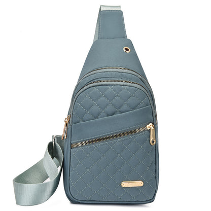 Solid Color Quilted Casual Chest Bag