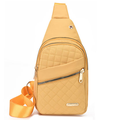 Solid Color Quilted Casual Chest Bag