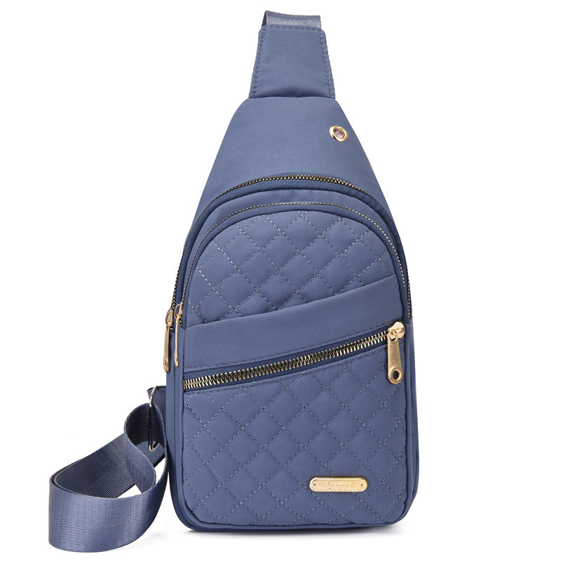 Solid Color Quilted Casual Chest Bag