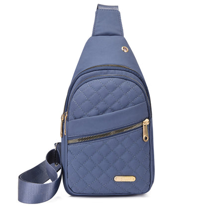 Solid Color Quilted Casual Chest Bag