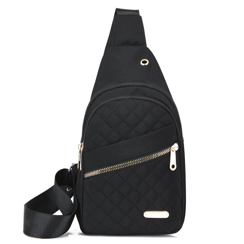Solid Color Quilted Casual Chest Bag
