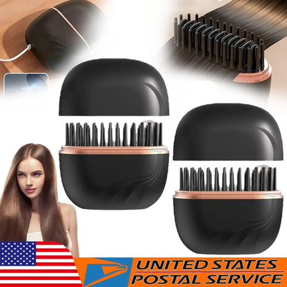 Mini Hair Straightener Brush
