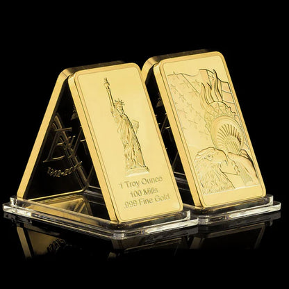 USA Eagle statue of Liberty 1 Ounce Gold Bar