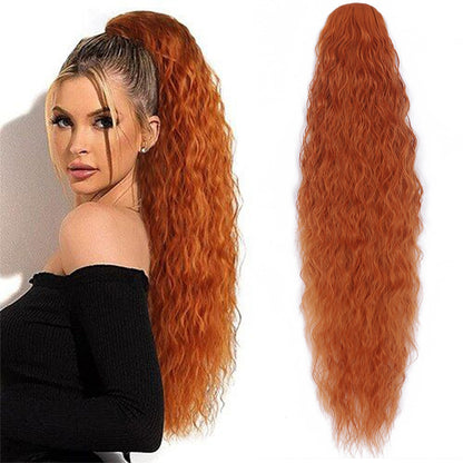 30-Inch Long Wavy Curly Hair False Ponytail