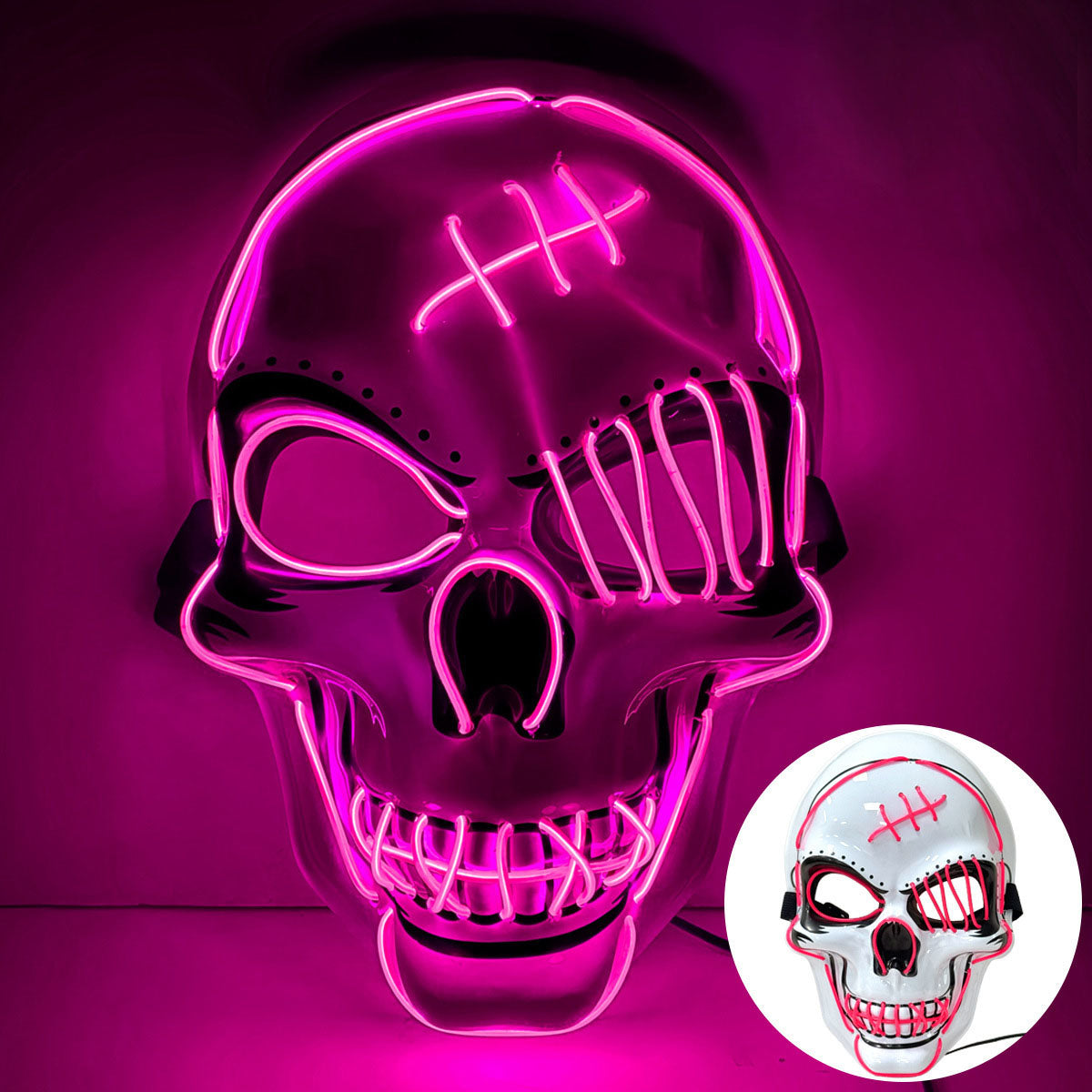 2025 New Halloween Scary LED Skeleton Mask