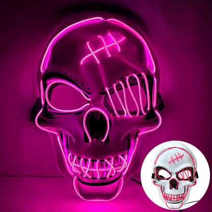 2025 New Halloween Scary LED Skeleton Mask