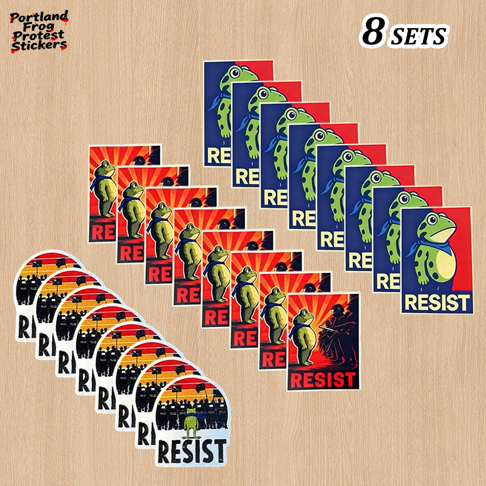 Portland Frog Protest Stickers
