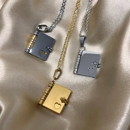 📖 Book Necklace (Your message written inside!)