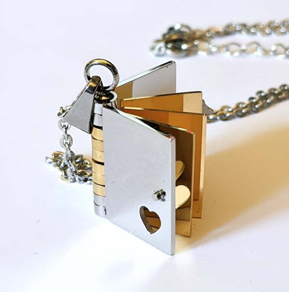 📖 Book Necklace (Your message written inside!)