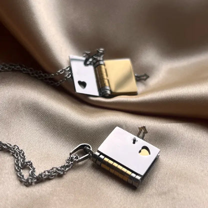 📖 Book Necklace (Your message written inside!)