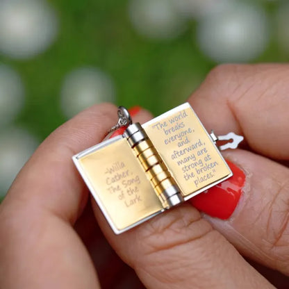 📖 Book Necklace (Your message written inside!)