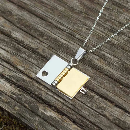 📖 Book Necklace (Your message written inside!)