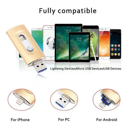 ⚡3 in 1 Flash Drive, Portable High Speed USB 3.0